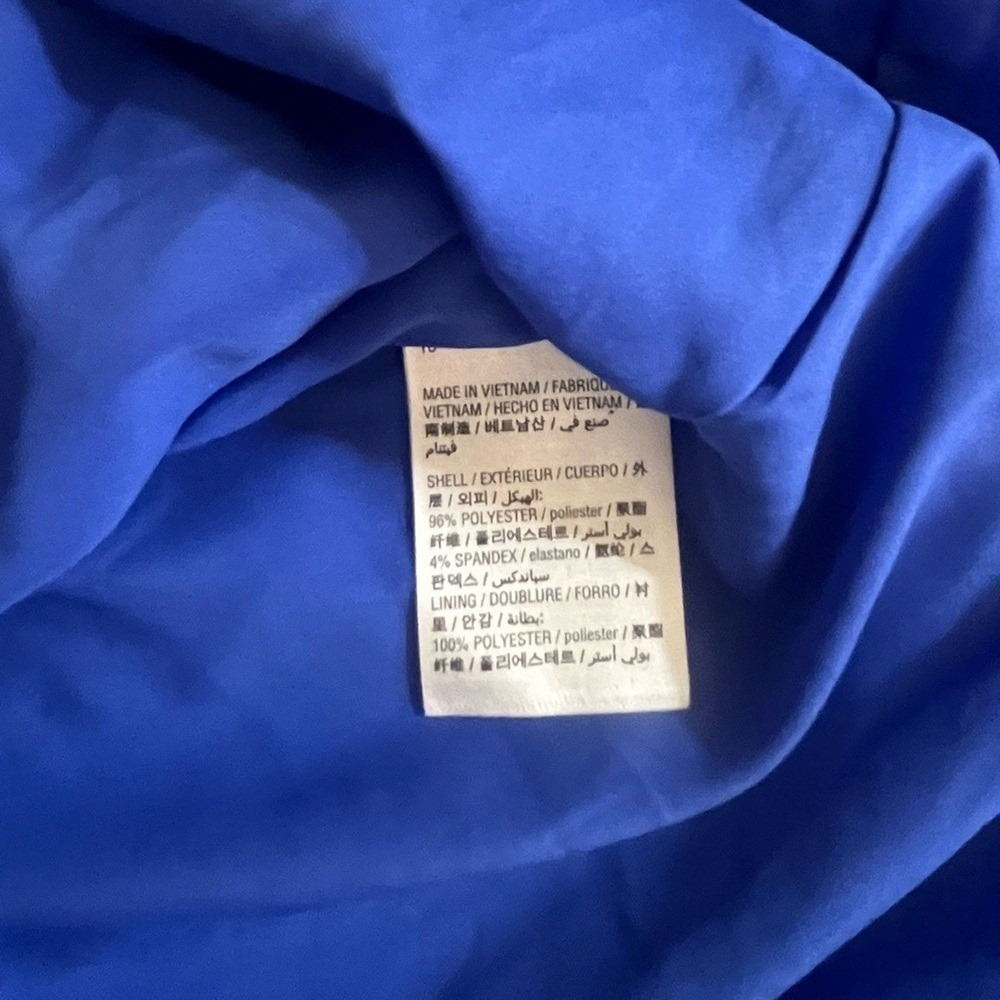Bar III Cobalt Blue Ruffle Sleeve Shift Dress Womens 10 Cocktail Career NWT - Picture 13 of 14